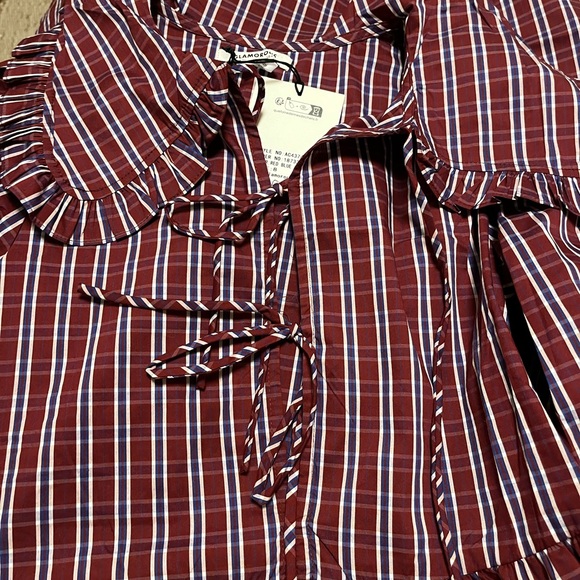 ASOS Red and White Checkered Midi Dress - Picture 5 of 7